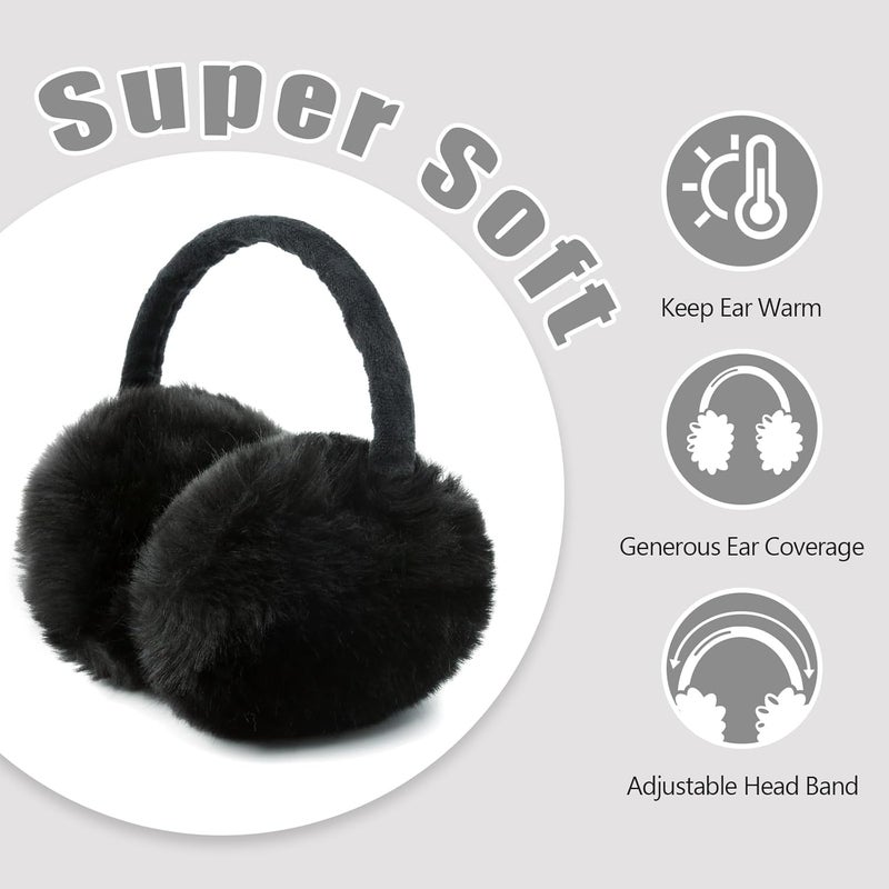 FSTEOE Winter Ear Muffs Women Warm Earmuff Girls Ear Warmers Soft Plush Outdoor Adjustable Ear Cover - Image 4